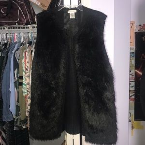 Black Faux Fur Vest